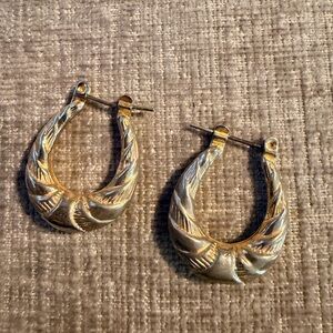 Vintage lot of earrings Source Unknown Textured Gold Earrings